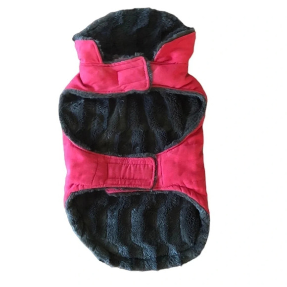 Red dog Faux Suede Coat Large - Picture 1 of 8